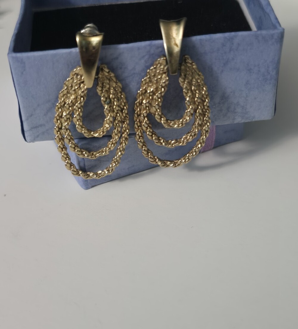 1980s Rope Dangle Statment Earrings